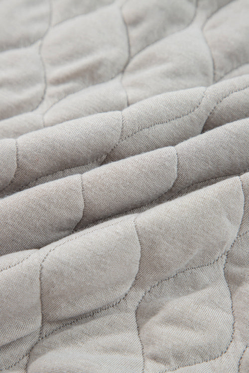 Solid Quilted Quarter Zip Hoodie