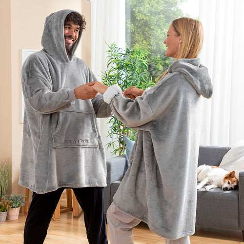 Oversized Sweatshirt Blanket with Fleece Lining