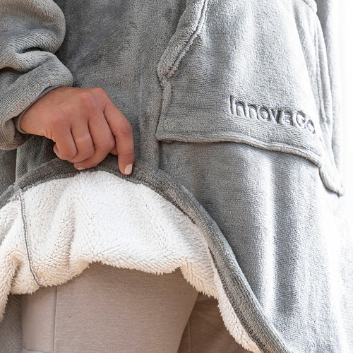 Oversized Sweatshirt Blanket with Fleece Lining