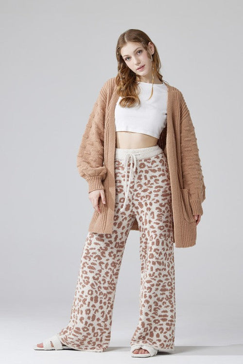 Oversized Pompom Sleeve Cardigan